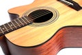Isolated guitar acoustic closeup