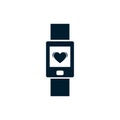 Isolated gym pulse watch flat design