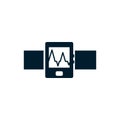 Isolated gym pulse watch flat design