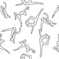 Isolated gymnasts vector outlines