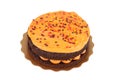 Isolated halloween orange chocolate cake Royalty Free Stock Photo