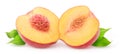 Isolated halved peach fruit Royalty Free Stock Photo