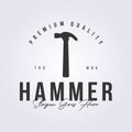 isolated hammer logo icon vector illustration design, carpentry symbol template design