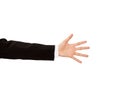 Isolated hand of businees man on white background