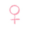 Isolated hand draw female sign Royalty Free Stock Photo