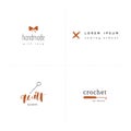 Isolated hand drawn elements. Vector colored set of handmade logo templates.