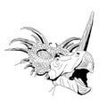 Isolated hand drawn styracosaurus dinosaur, vector illustration