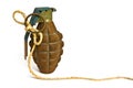 Isolated hand grenade concept on white