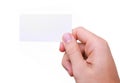 Isolated hand holding business card Royalty Free Stock Photo