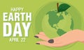 Isolated hand holding our planet as an apple Earth day Vector Royalty Free Stock Photo