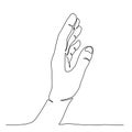 Isolated of a hand need help in continuous line art Royalty Free Stock Photo