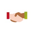 Isolated hand shake icon flat design