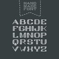 Isolated handdrawn sans serif hatched font. Handmade latin alphabet.