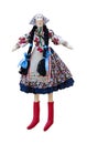 Isolated handmade doll in the national Ukrainian c