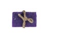 The isolated handmade soap lavender on white background Royalty Free Stock Photo
