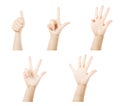 Isolated hands counting to five