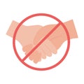 Isolated hands shake forbidden vector design