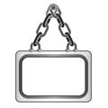 Isolated hanged chain board text template