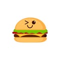 Isolated happy burger emote