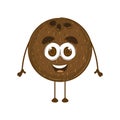 Isolated happy coconut cartoon kawaii Vector