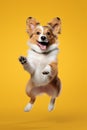 Isolated Happy dog solid color Generative AI Royalty Free Stock Photo