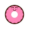 Isolated happy donut emote Royalty Free Stock Photo