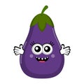 Isolated happy eggplant cartoon