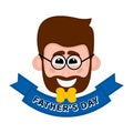 Isolated happy man avatar. Father day