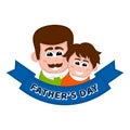 Isolated happy man with a son avatar. Father day