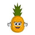 Isolated happy pineapple cartoon Royalty Free Stock Photo