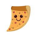 Isolated happy slice of pizza emote