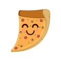 Isolated happy slice of pizza emote