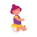 Isolated happy toddler cartoon with a diaper Vector