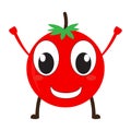 Isolated happy tomato emote