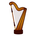 Isolated harp. Musical instrument