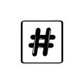 Isolated hashtag icon on a white background