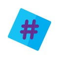 Isolated hashtag symbol on a sticker