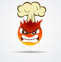 Isolated Head explosion emoticon in a flat design