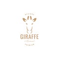 Isolated head giraffe vintage logo design Royalty Free Stock Photo