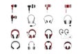 Isolated headphones set.