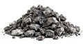 An isolated heap of cement powder, shown from the side, against a white background. Royalty Free Stock Photo