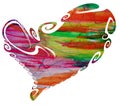 Isolated heart, colorful rainbow paint on white background Royalty Free Stock Photo