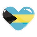 Isolated heart shape with the flag of Bahamas Vector