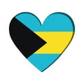 Isolated heart shape with the flag of Bahamas Vector