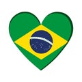 Isolated heart shape with the flag of Brazil Vector