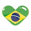 Isolated heart shape with the flag of Brazil Vector