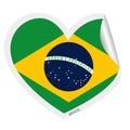 Isolated heart shape with the flag of Brazil Vector