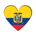 Isolated heart shape with the flag of Ecuador Vector