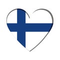 Isolated heart shape with the flag of Finland Vector Royalty Free Stock Photo