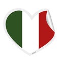 Isolated heart shape with the flag of Italy Vector Royalty Free Stock Photo